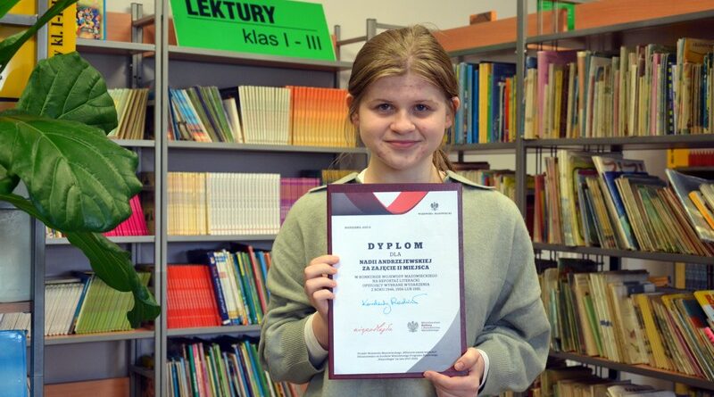 Sukces literacki ósmoklasistki Nadii Andrzejewskiej